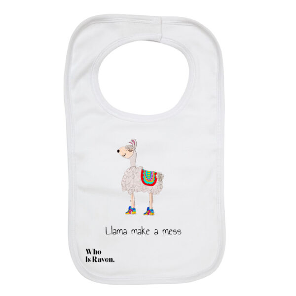 Llama Make A Mess Baby Bib Thumbnail